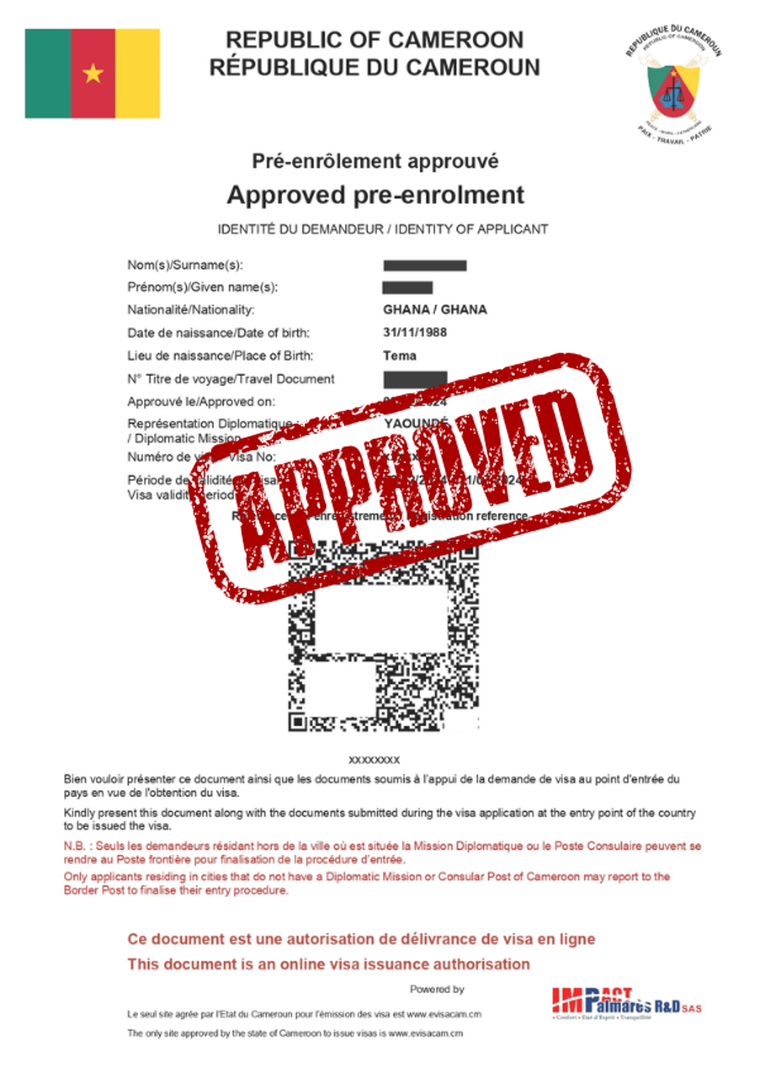 Cameroon Visa Extension