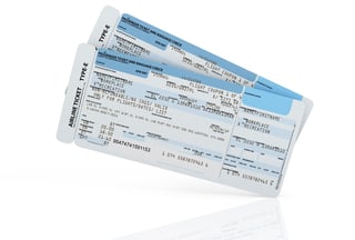Aeroplane Tickets on a White Background