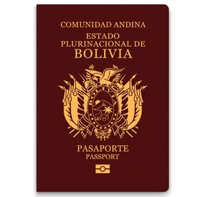 Bolivian Passport in White Background