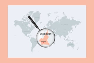 Cameroon location shown under magnifier