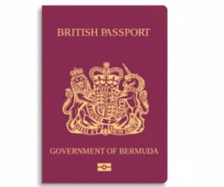 Hand Holding a Bermuda Passport