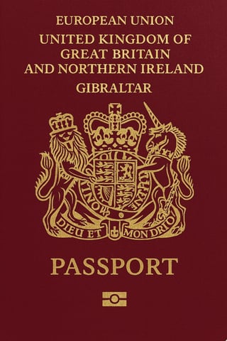 Illustration of the passport of Gibraltar
