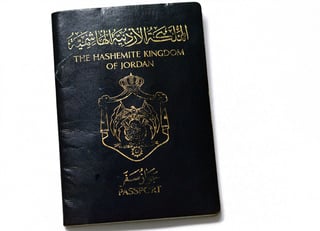 The Passport of Jordan in a White Background