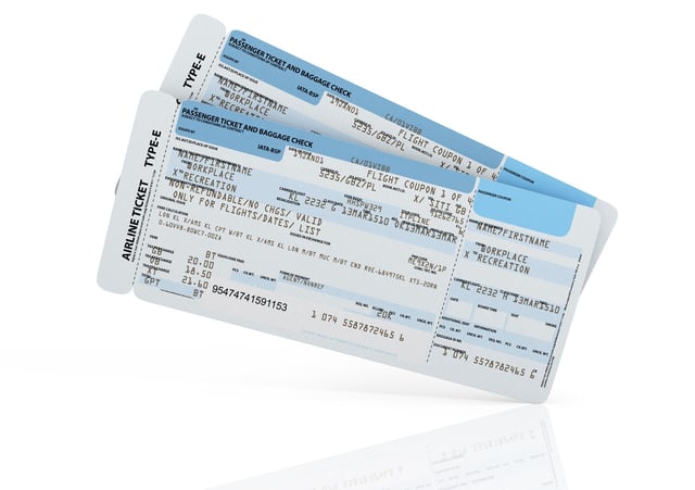 Airline boarding pass tickets