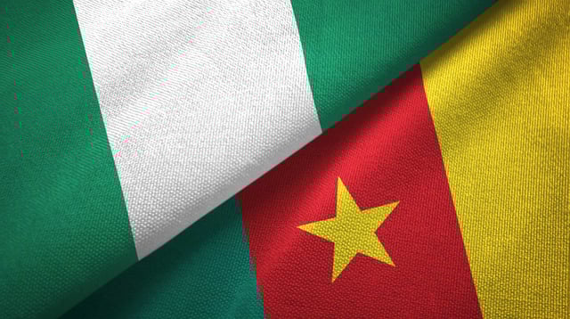 Cameroon and Nigerian Flags Together