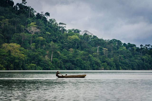 Wooden Canoe On Barombi Mbo Lake