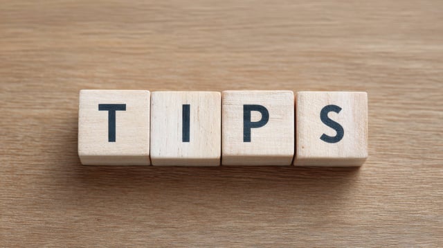 Word Tips Is Written In Wooden Blocks