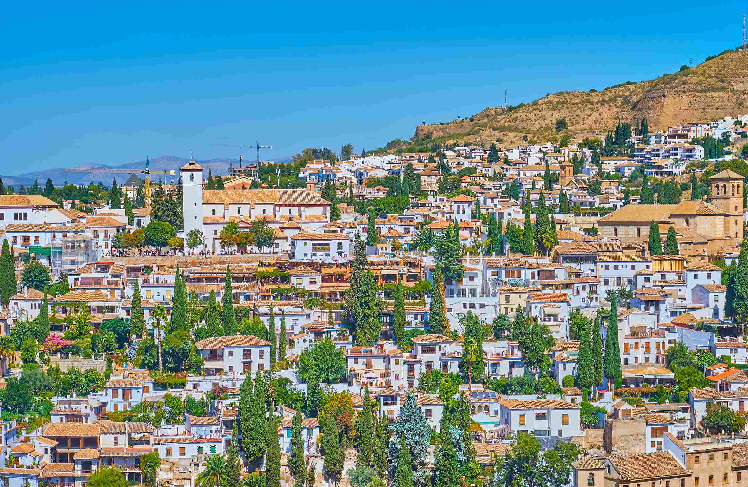 Granada, Spain. Famous Alhambra, Nasrid Emirate fortress, European travel landmark in Andalusia