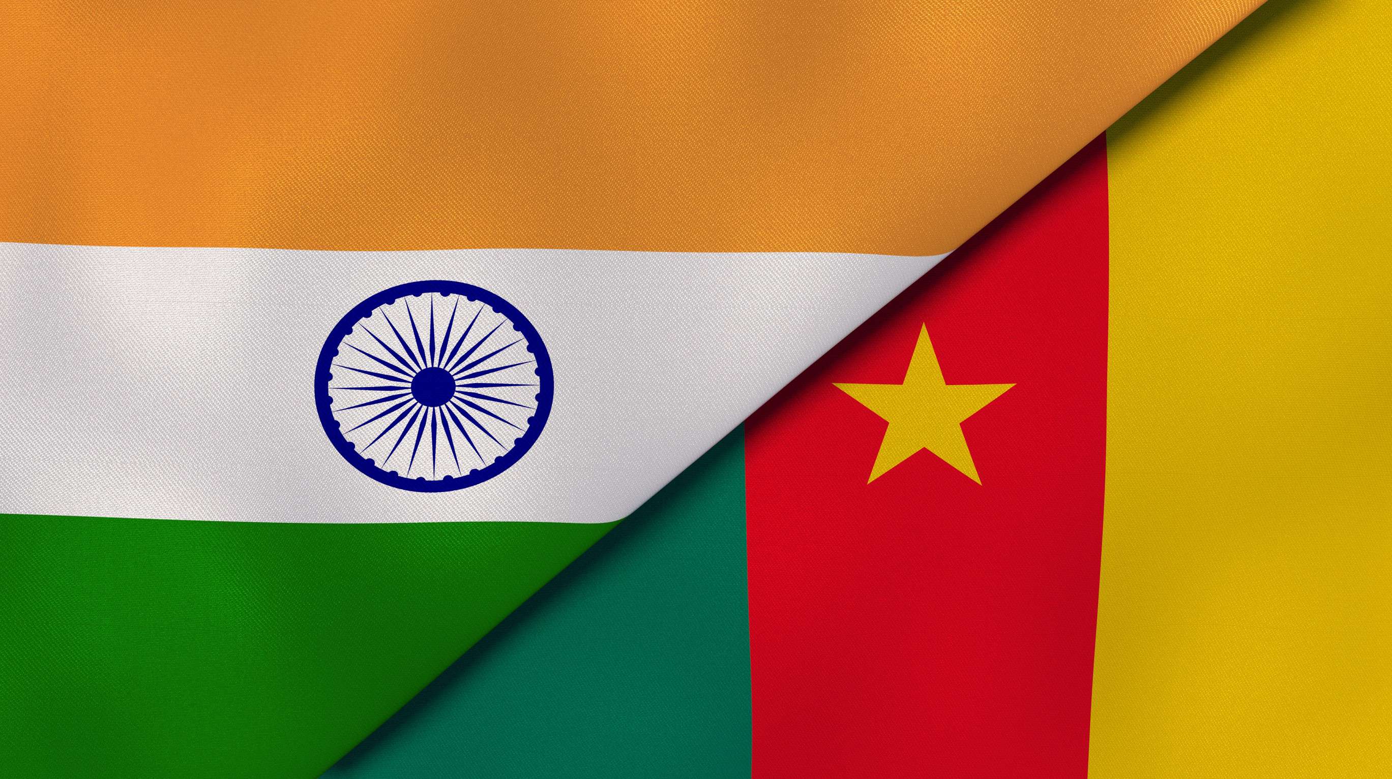 Cameroon and Indian Flags Together