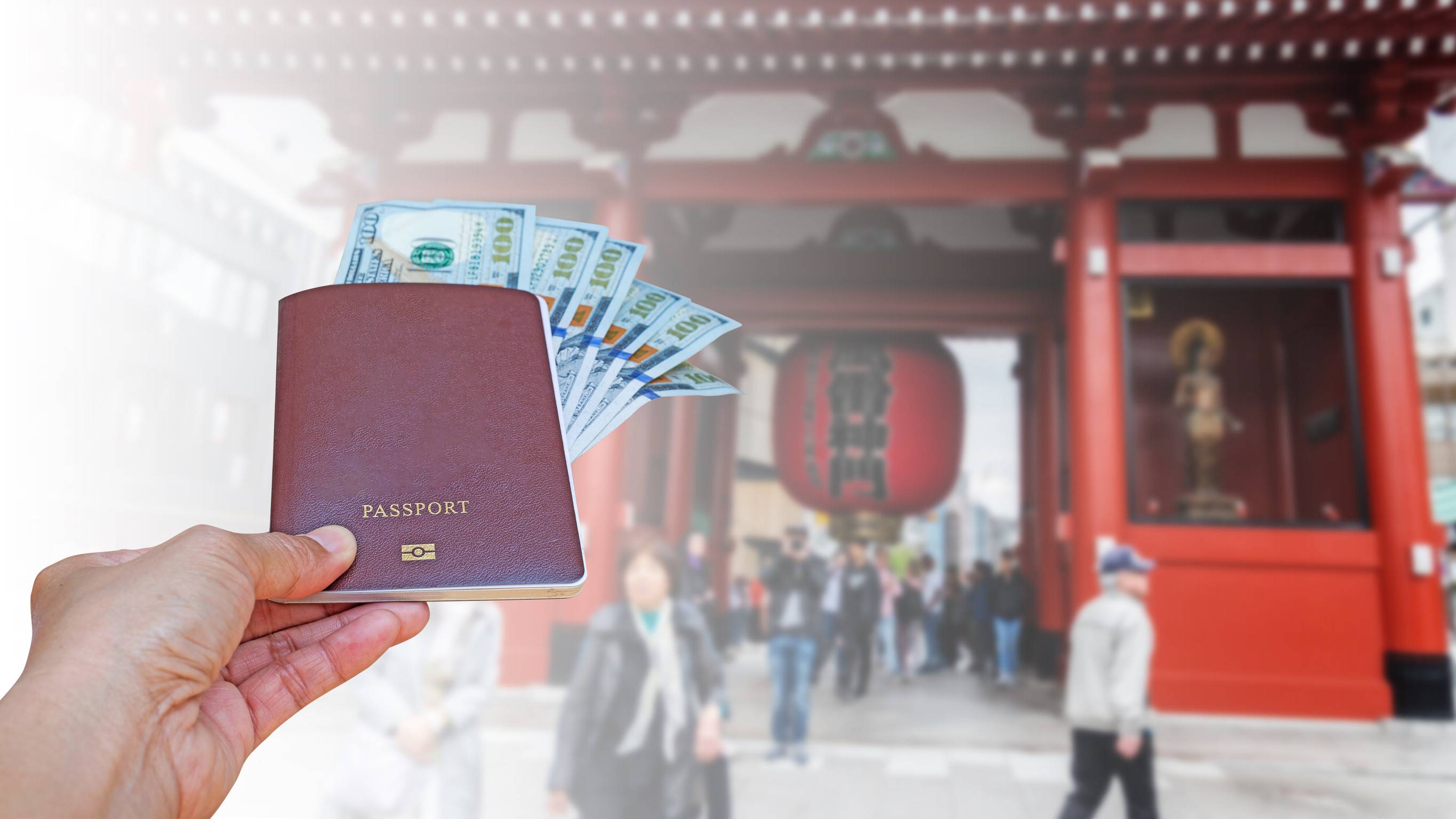 Traveler tourist Beautiful Asian women holding passport