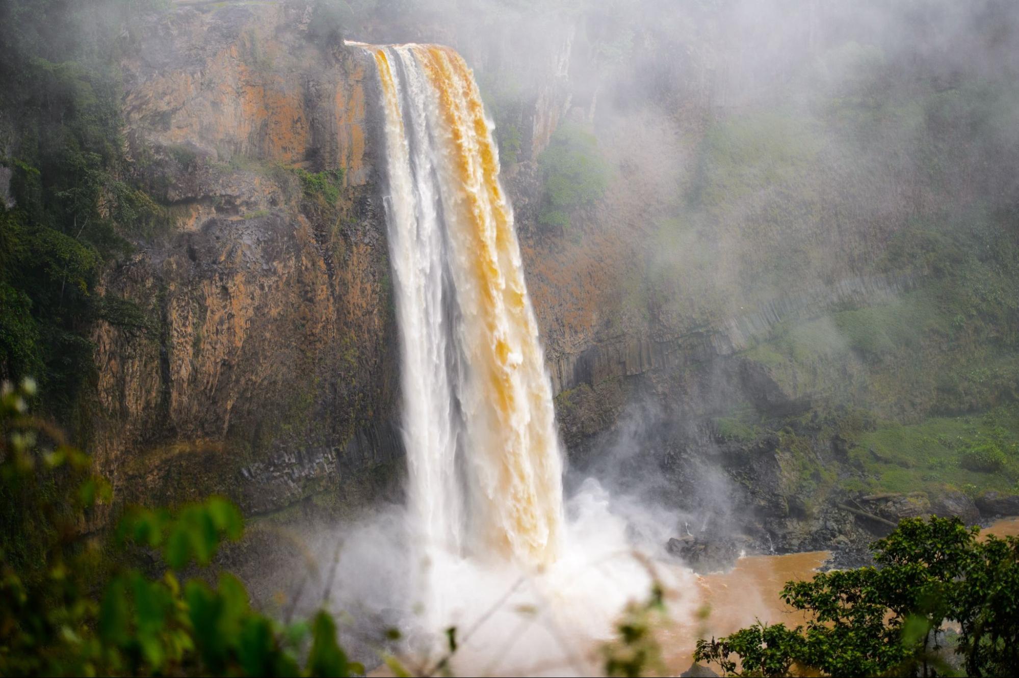 Water fall in Cameroon on a cloudy day